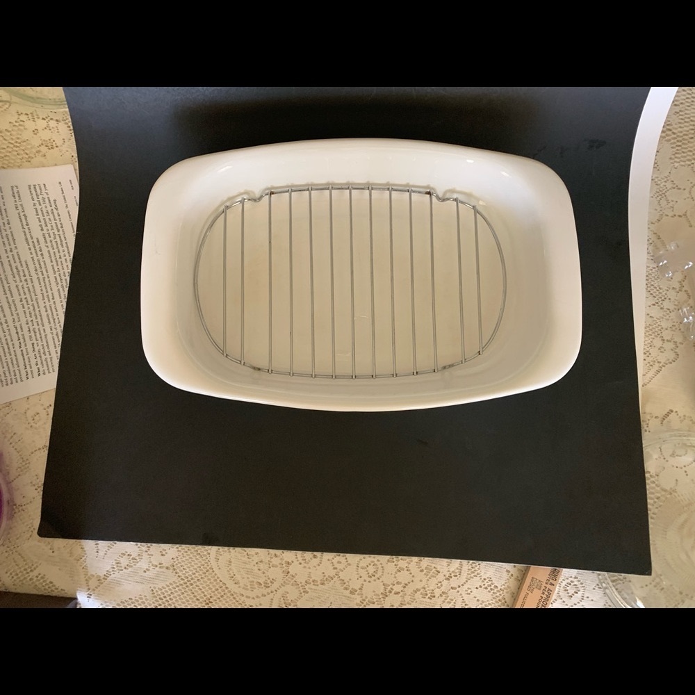 Corningware Blue Cornflower P21 Roaster w/ metal rack